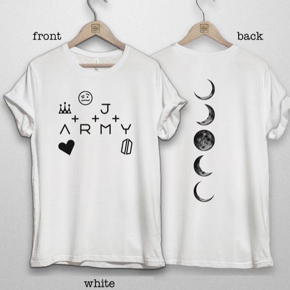 Jungkook Hand & Jimin Moon Tattoo T-Shirt – BTS Inspired Graphic Tee, Kpop Fan Gift for ARMY