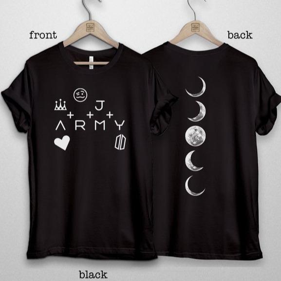 Jungkook Hand & Jimin Moon Tattoo T-Shirt – BTS Inspired Graphic Tee, Kpop Fan Gift for ARMY