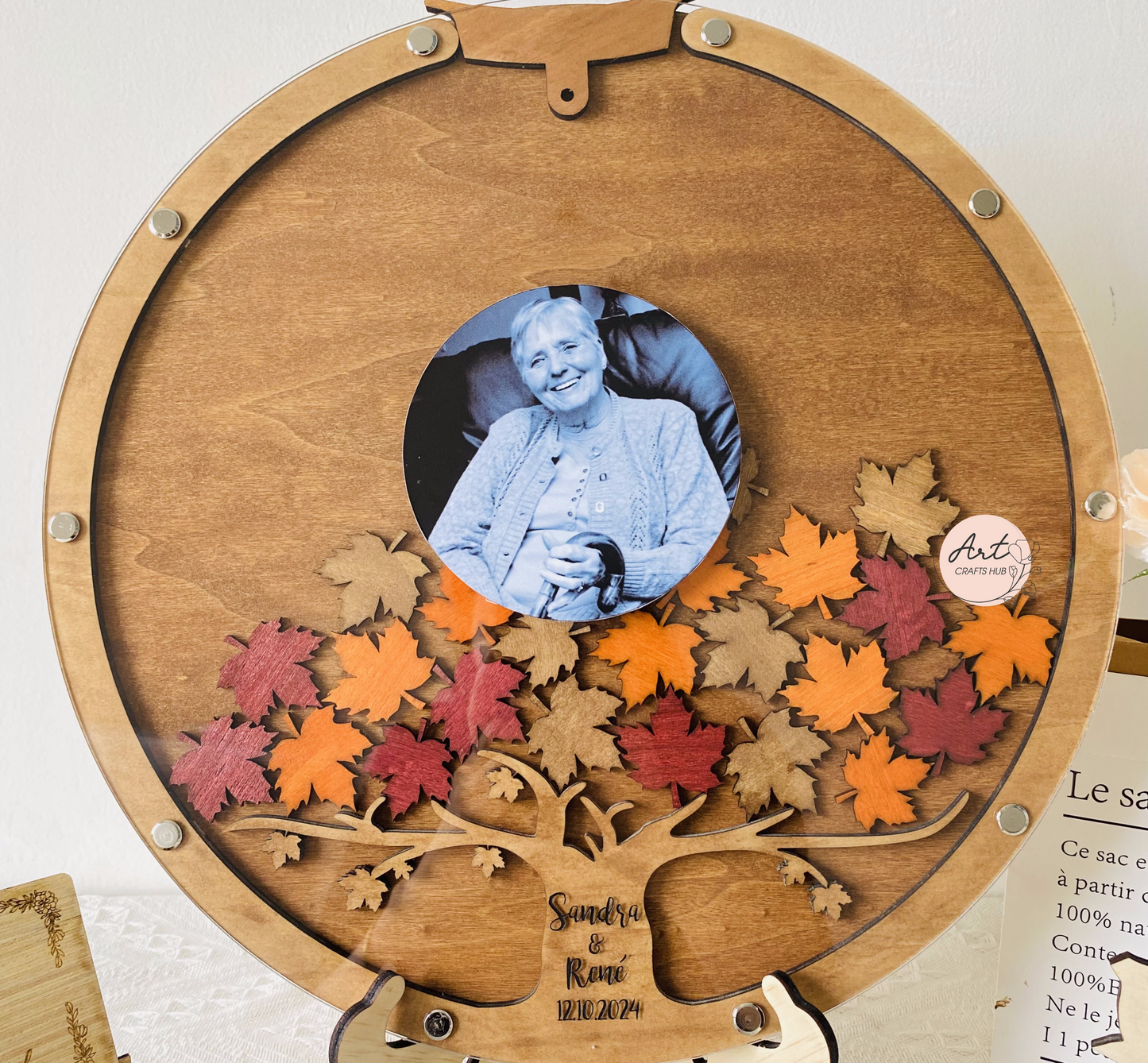 Funeral Guestbook Alternative, Custom Wooden Memorial Guest Book with Photo Frame, Memorial Guest Book, Personalized Celebration of Life