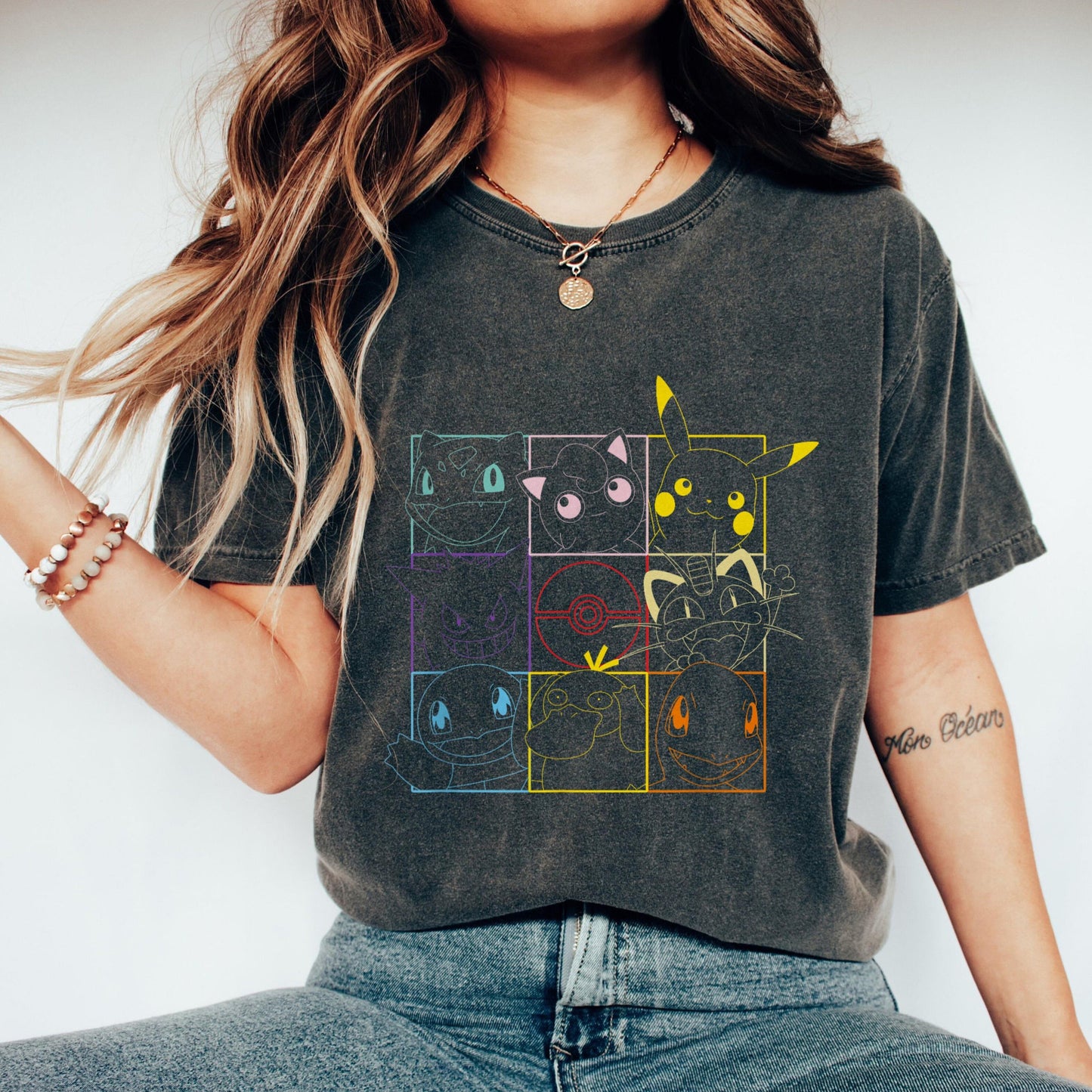 Pokémon Grid Sweatshirt, Pokemon Anime Sweatshirt