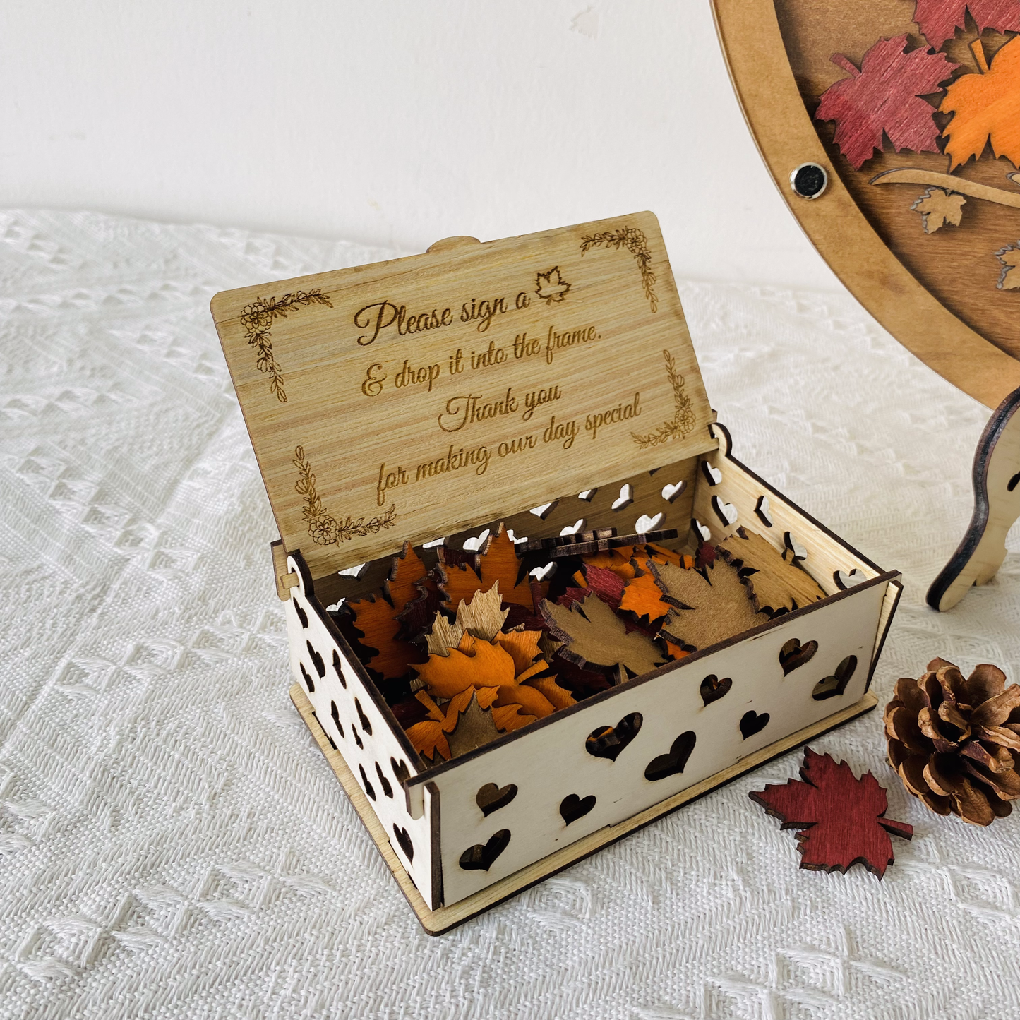 Funeral Guestbook Alternative, Custom Wooden Memorial Guest Book with Photo Frame, Memorial Guest Book, Personalized Celebration of Life