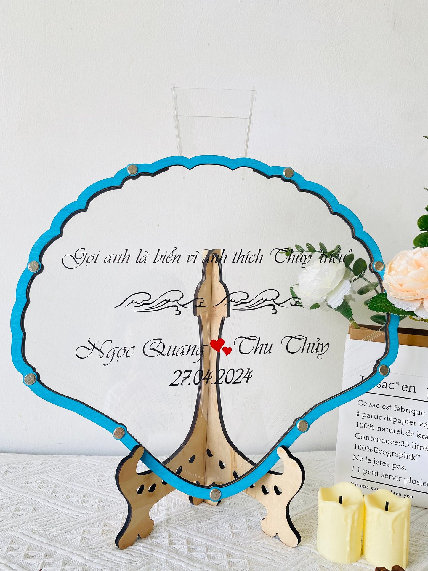 Nautical Themed Drop Box, Perfect for Beach Weddings. Custom Sea Shell Guest Book Alternative for Your Blue Sea Theme