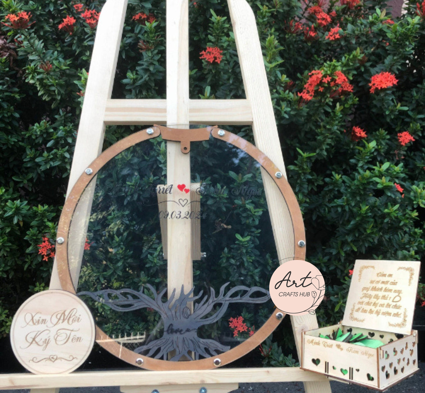 Wedding Guest Book Alternative, Circle Guest Book, Family Tree Guest Book Wedding - Wood, Personalized Wedding Decor