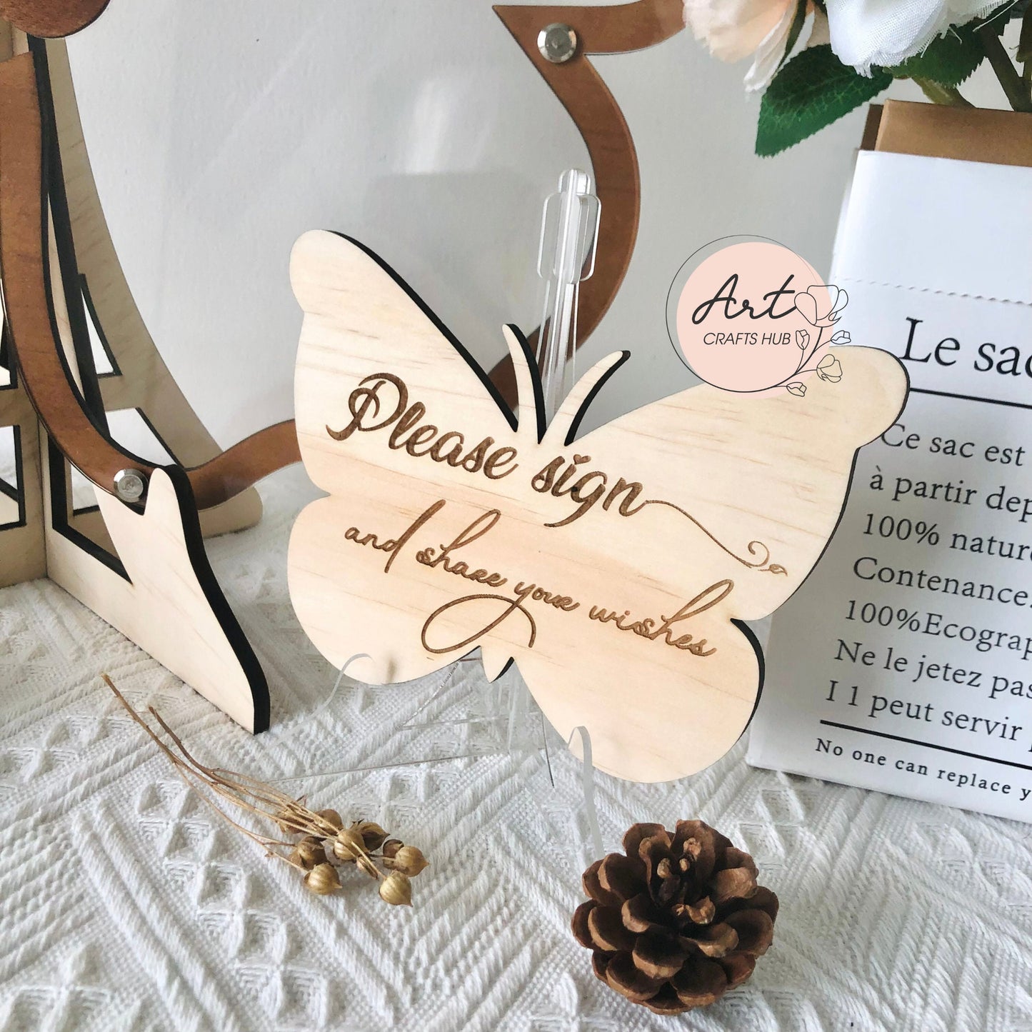 Wedding Guest Book, Personalized Butterfly Wooden Drop Box, Butterfly Guest Book, Guest Book Alternative to Traditional Wedding Decor