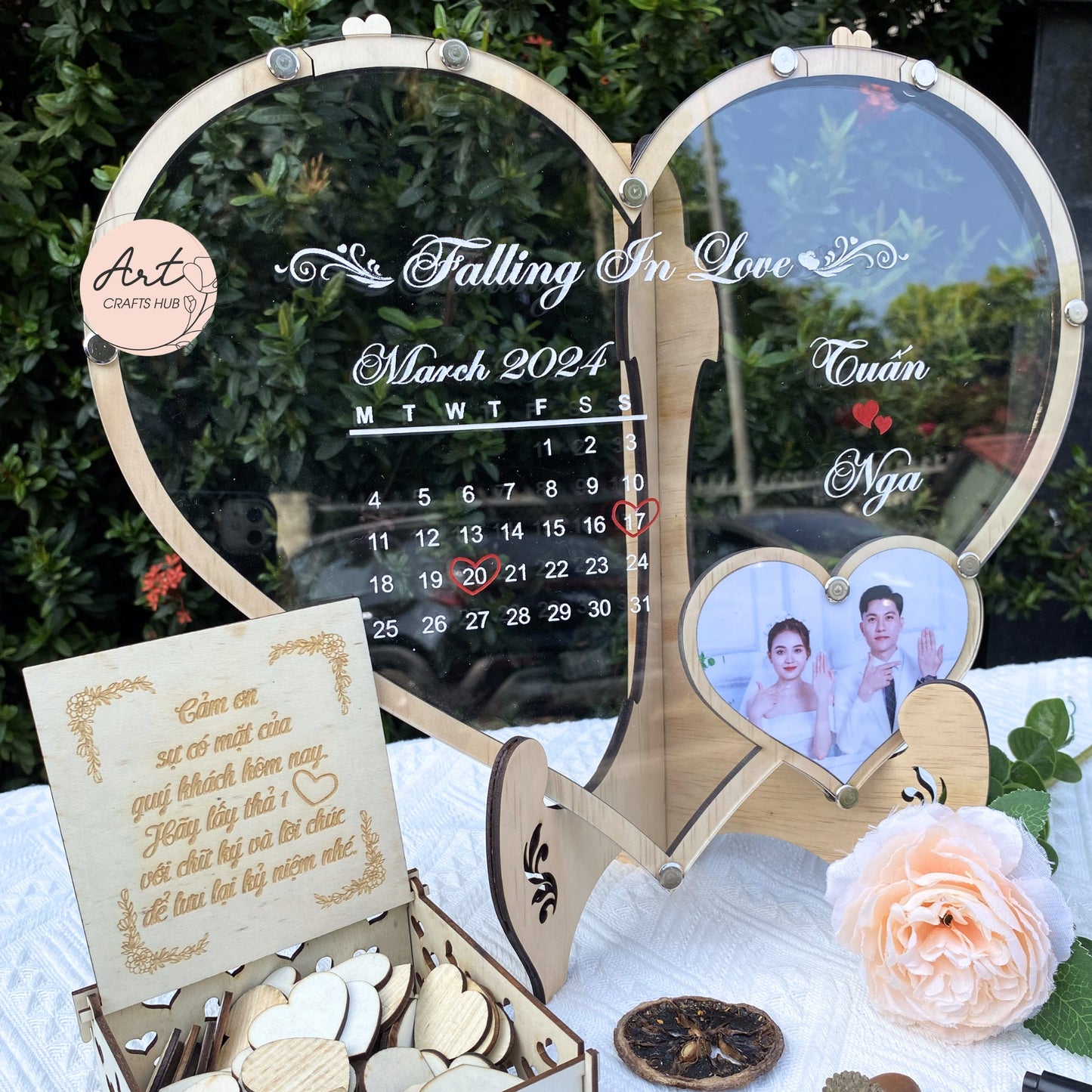 Personalized Wedding Guest Book Sign with Photo, Custom Photo Drop Box, Wedding Guest Book Alternative, Hearts Guest Book, Wedding Decor
