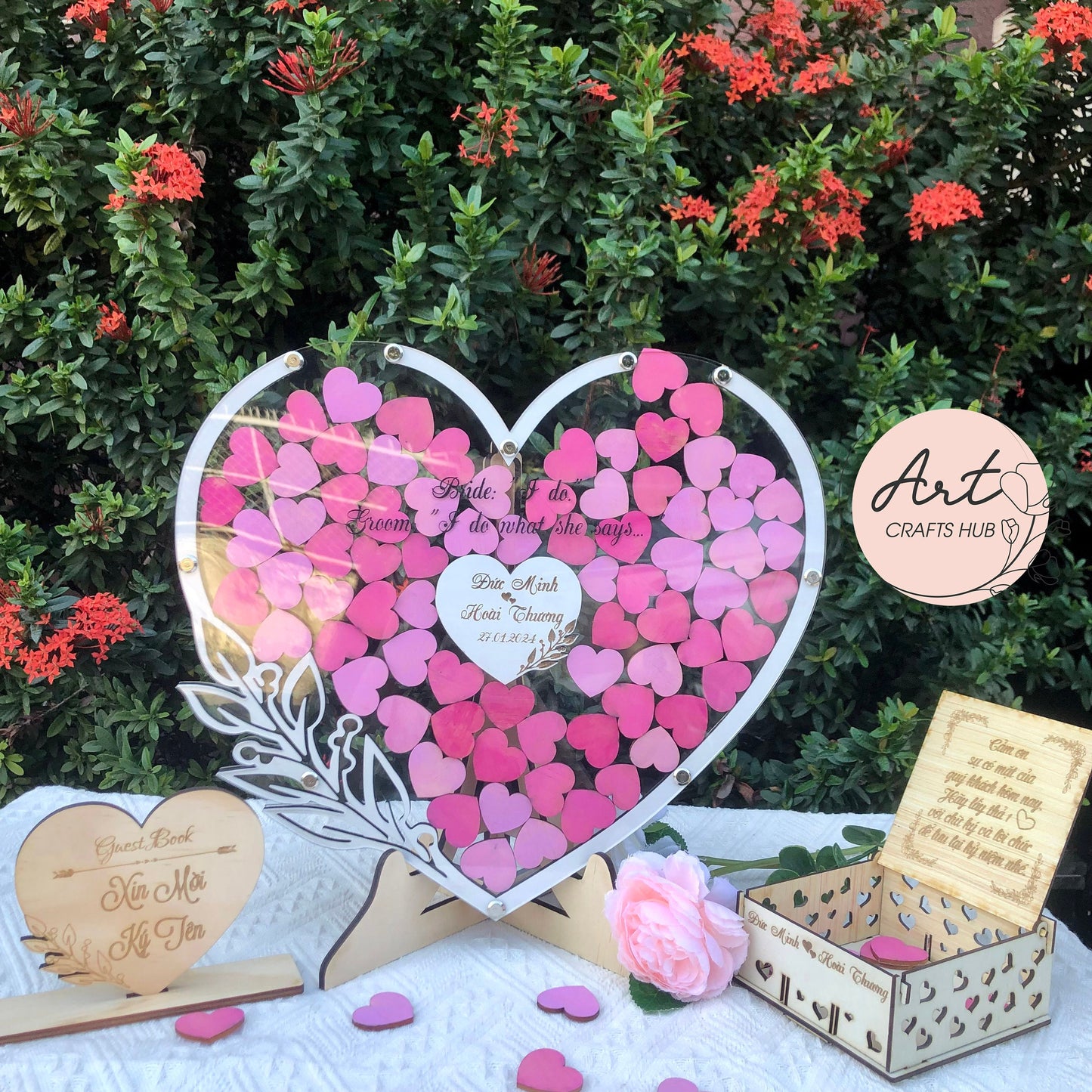 White Wedding Guest Book Alternative, Personalized Wedding Guest Book, Drop Box Heart, Wood Guest Book, Wedding Decor, Guest Book Sign