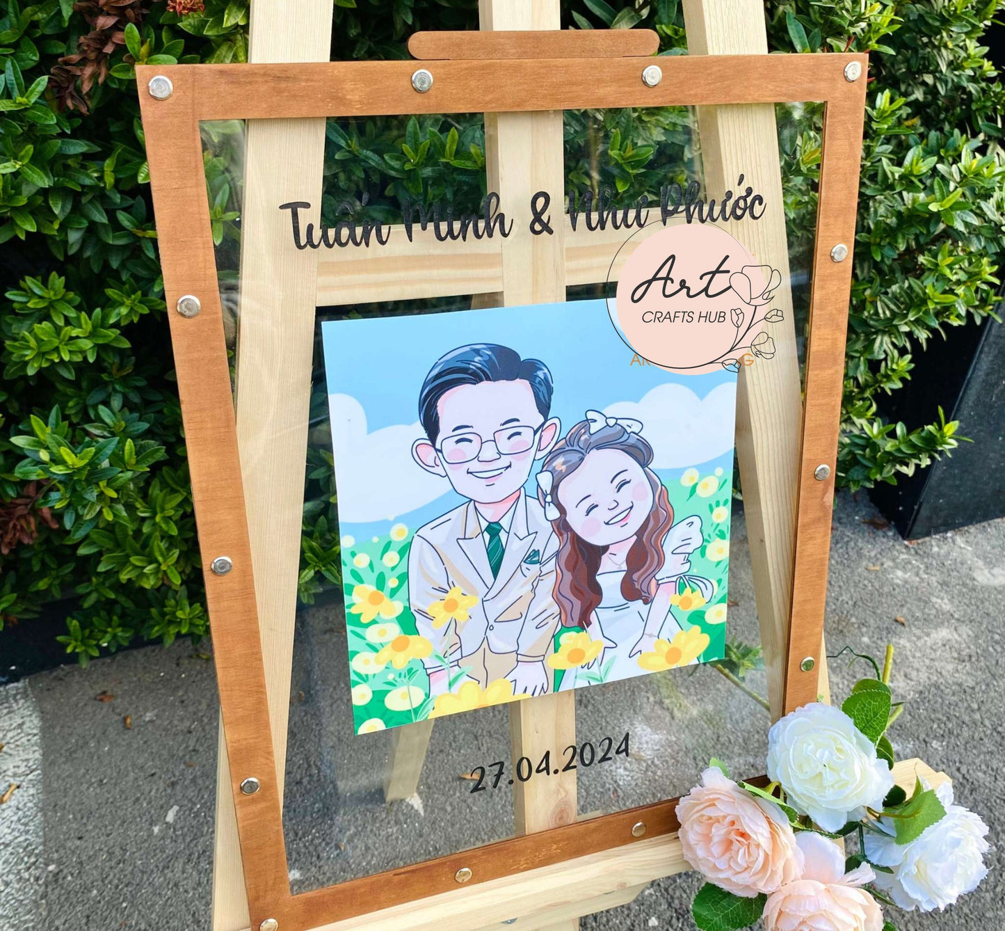 Wedding Guest Book Alternative, Personalized Wedding Guest Book Sign with Photo, Rectangle Guest Book Sign, Wedding Photo Guest Book Gift