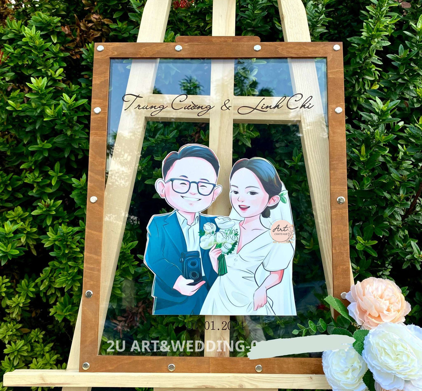 Wedding Guest Book Alternative, Personalized Wedding Guest Book Sign with Photo, Rectangle Guest Book Sign, Wedding Photo Guest Book Gift