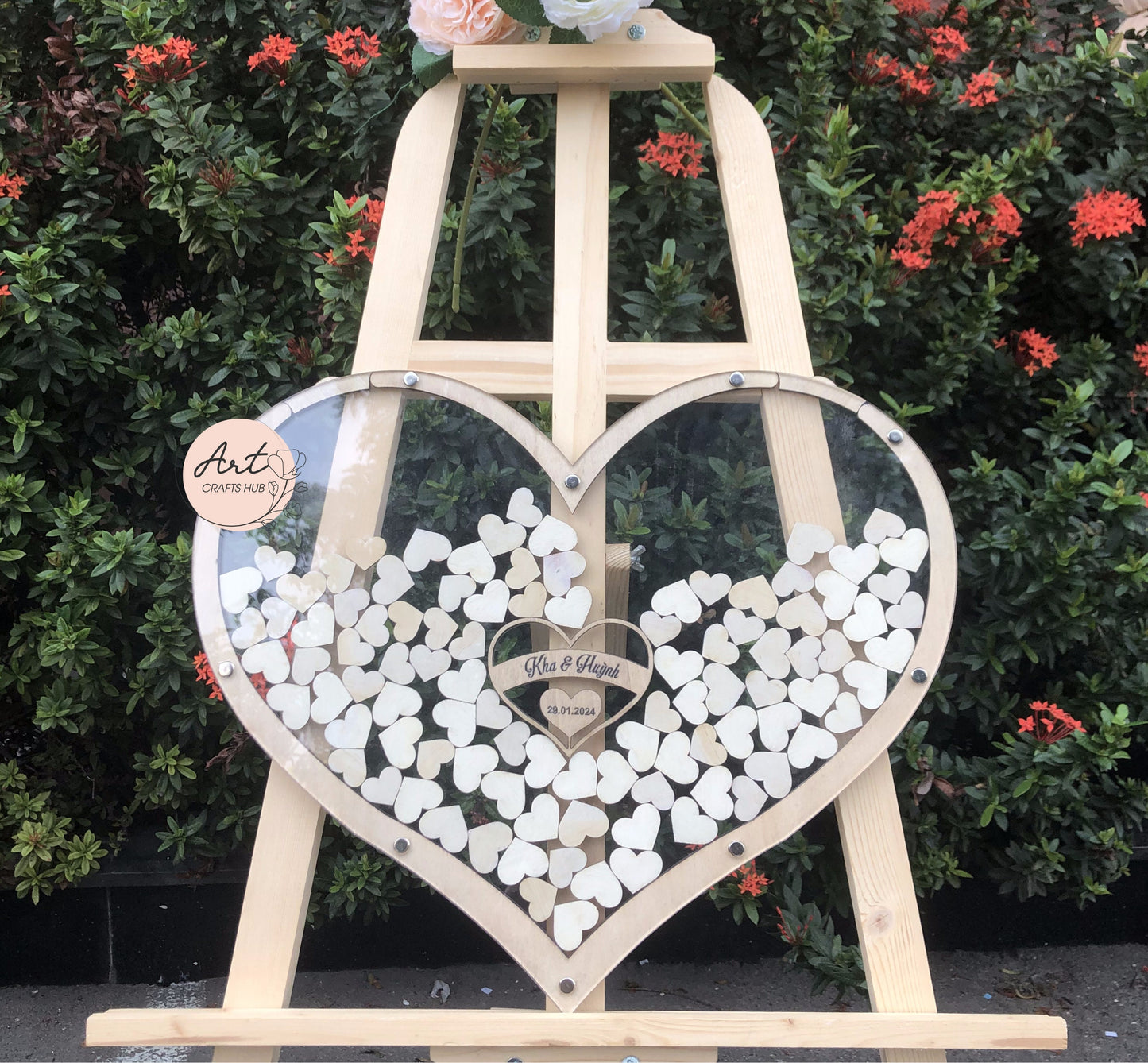 Wedding Guest Book, Personalized Heart Wooden Drop Box, Heart Guest Book Wedding, Guest Book Alternative to Traditional Wedding Decor