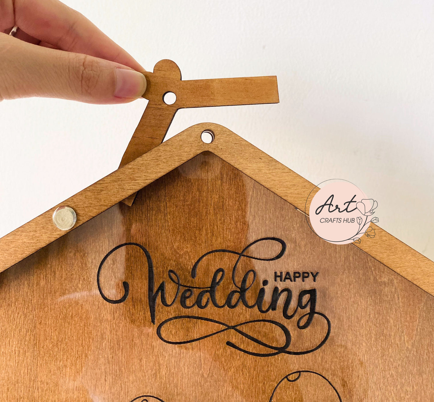 Wedding Guest Book Alternative, House Shape Guest Book Drop Box, Rustic Guest Book with Photo Engraving, Personalized Wedding Decor
