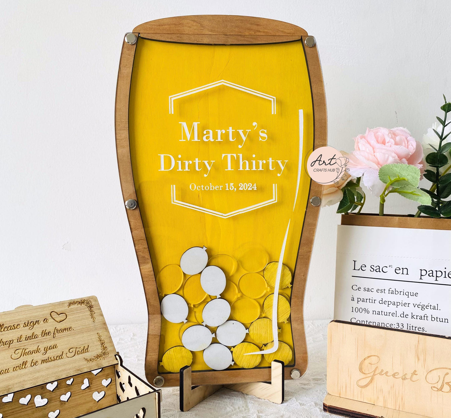 Oktoberfest Guest Book, Personalized Beer Mug Guest Book, Beer Party, Birthday Guest Book, Birthday Drop Box, Alternative Wedding Guest Book