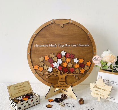 Autumn Wedding Drop Box, Wedding Guest Book Alternative Tree of Maple Leaves, Fall Magnetic Wedding Guest Book, Fall Wedding Theme