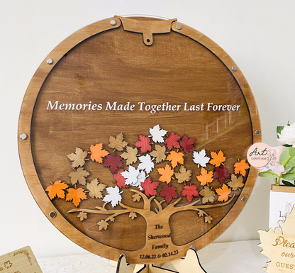 Autumn Wedding Drop Box, Wedding Guest Book Alternative Tree of Maple Leaves, Fall Magnetic Wedding Guest Book, Fall Wedding Theme