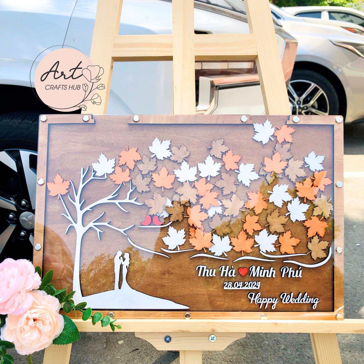 Rustic Rectangular Wedding Guest Book Alternative Wedding Decor With Guest Book Sign