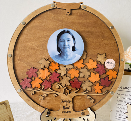 Funeral Guestbook Alternative, Custom Wooden Memorial Guest Book with Photo Frame, Memorial Guest Book, Personalized Celebration of Life