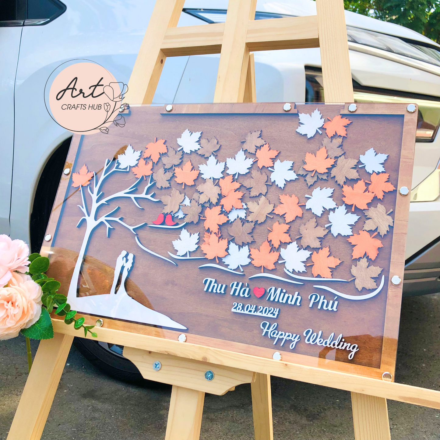 Rustic Rectangular Wedding Guest Book Alternative Wedding Decor With Guest Book Sign