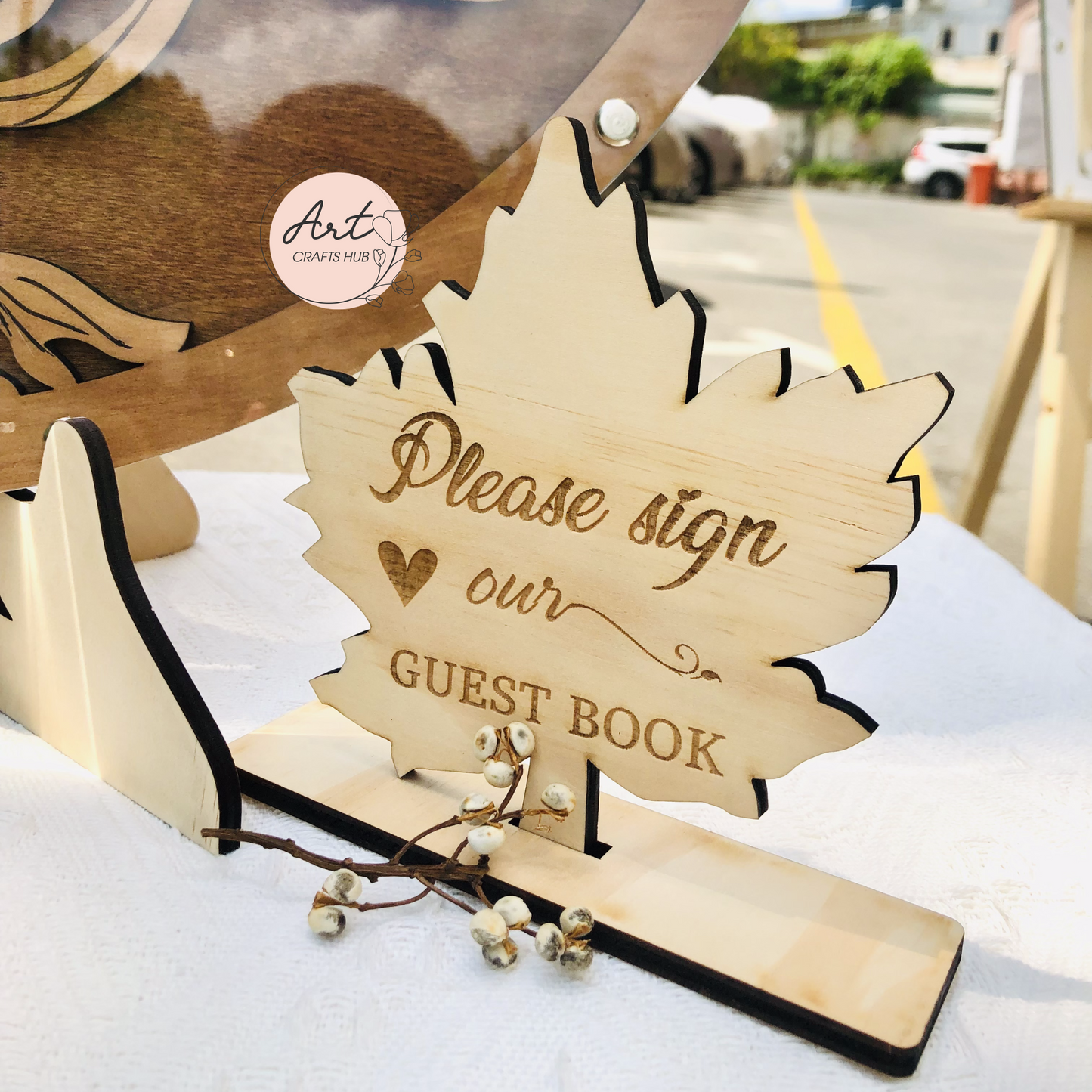 Fall Magnetic Wedding Guest Book, Wedding Guest Book Alternative, Tree of Maple Leaves Fall Guest Book, Custom Frame Drop Box Guest Book