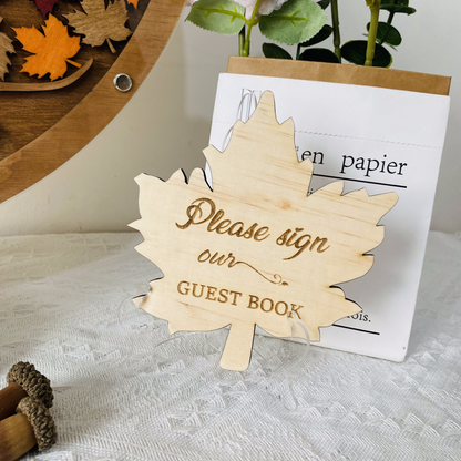 Autumn Wedding Drop Box, Wedding Guest Book Alternative Tree of Maple Leaves, Fall Magnetic Wedding Guest Book, Fall Wedding Theme