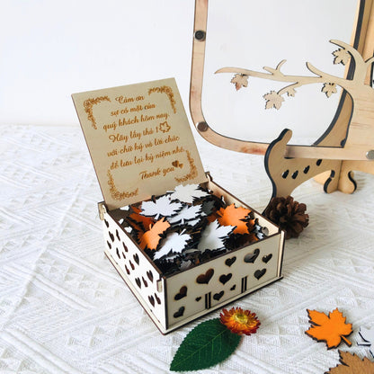 Autumn Wedding Drop Box, Wedding Guest Book Alternative Hearts of Maple Leaves, Fall Magnetic Wedding Guest Book,  Fall Wedding Decor