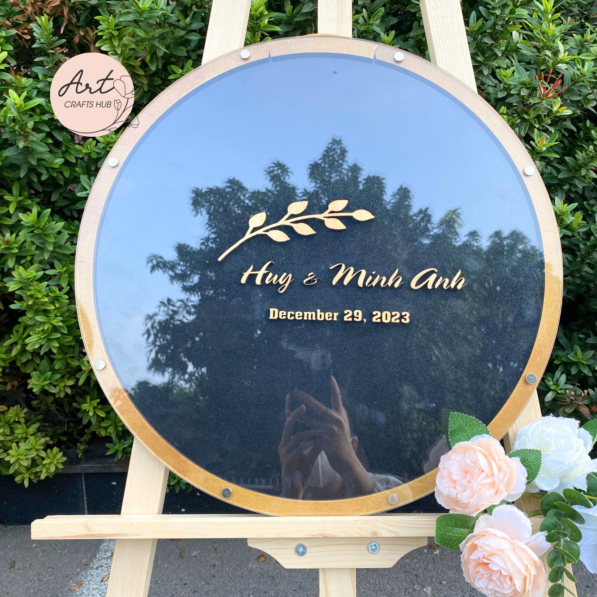 Memorial Guest Book Alternative, Custom Wooden Memorial Guest Book, Guest Book Tribute, Memorial Guest Book Drop Box Frame with Circle