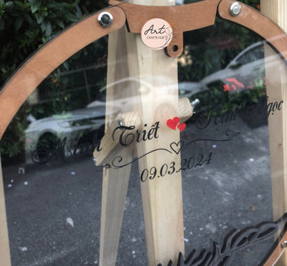Wedding Guest Book Alternative, Circle Guest Book, Family Tree Guest Book Wedding - Wood, Personalized Wedding Decor