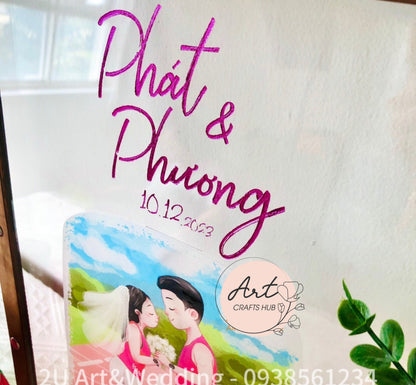 Wedding Guest Book, Personalized Wooden Rectangle Drop Box, Custom Guestbook With Photo, Guest Book Alternative to Traditional Wedding Decor