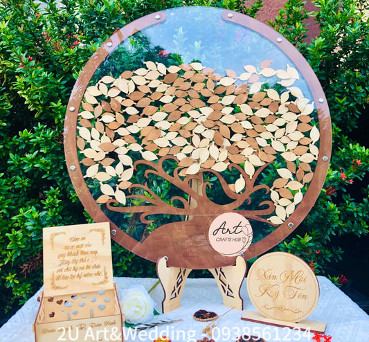 Wedding Guest Book, Personalized Family Tree Wooden Drop Box, Tree Guest Book Wedding, Guest Book Alternative to Traditional Wedding Decor