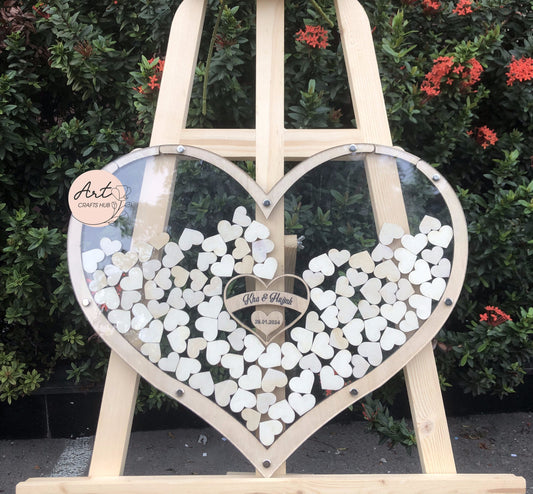 Wedding Guest Book, Personalized Heart Wooden Drop Box, Heart Guest Book Wedding, Guest Book Alternative to Traditional Wedding Decor