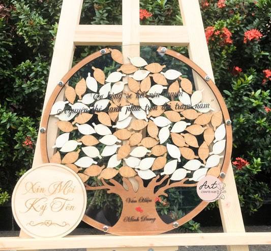 Personalized Circle Drop Box, Custom Family Tree Guest Book Wedding, Guest Book Alternative to Traditional Wedding Decor, Wedding Guest Book