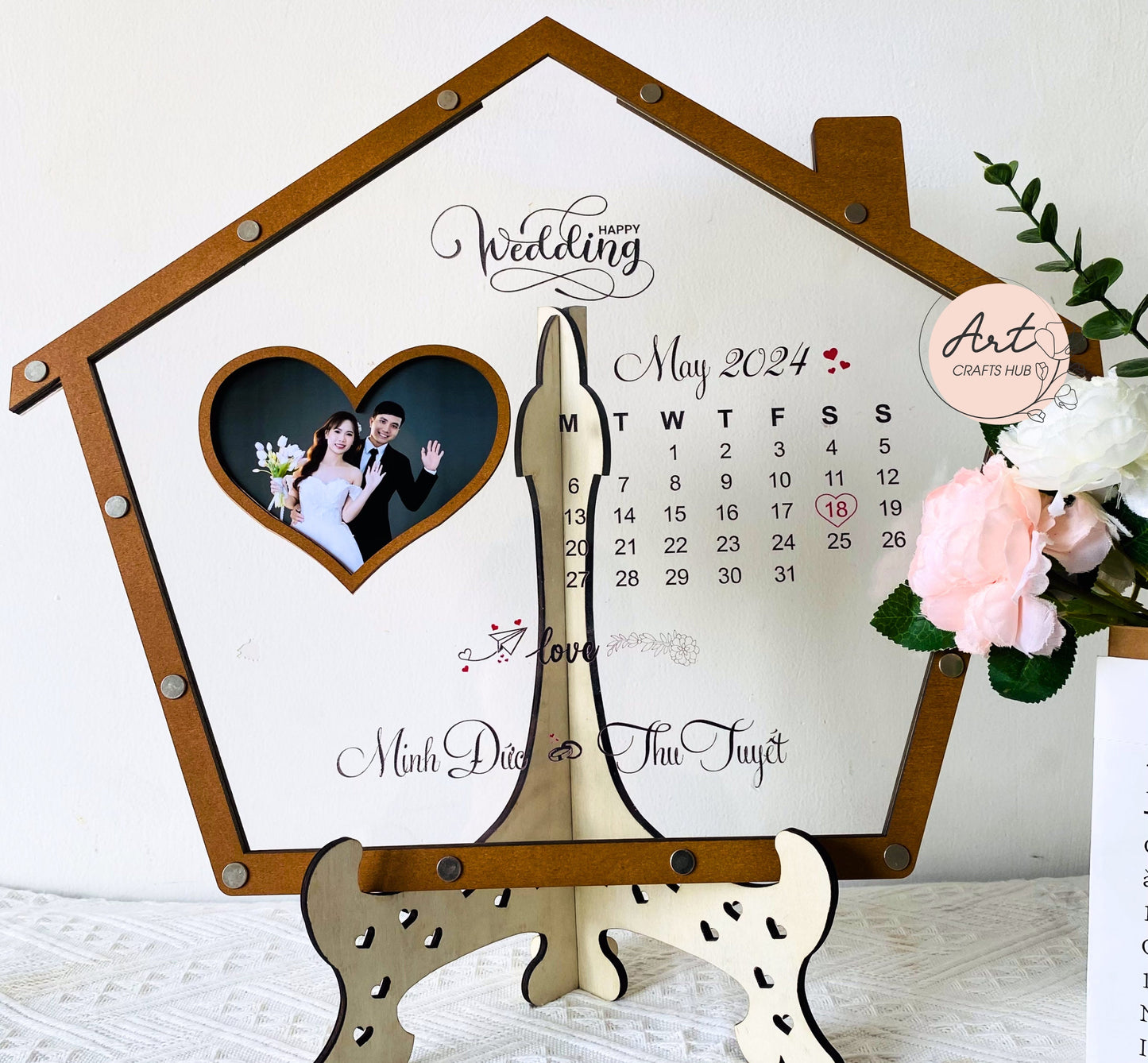 Up House Drop Box Wedding Guest Book, Wedding Guest Book Frame with Photo Opening, Photo Guestbook, Personalized Wedding Gift for Couple