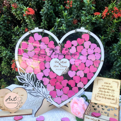 White Wedding Guest Book Alternative, Personalized Wedding Guest Book, Drop Box Heart, Wood Guest Book, Wedding Decor, Guest Book Sign