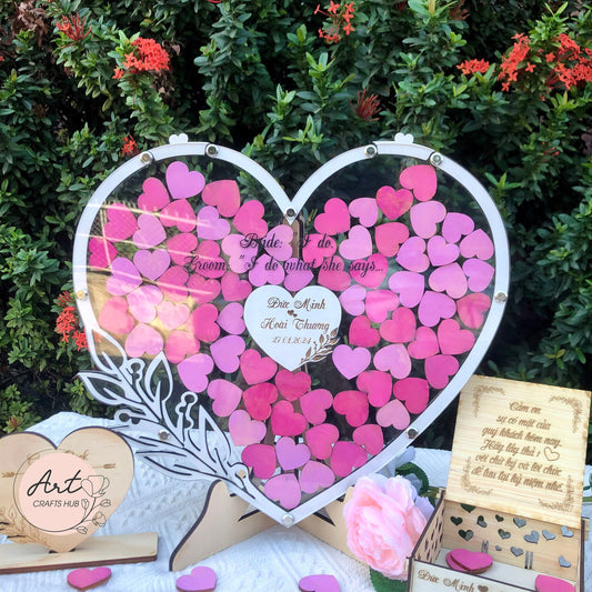 White Wedding Guest Book Alternative, Personalized Wedding Guest Book, Drop Box Heart, Wood Guest Book, Wedding Decor, Guest Book Sign