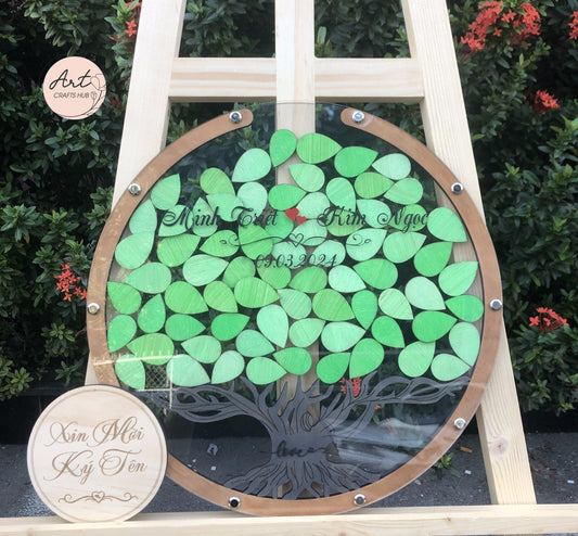 Wedding Guest Book Alternative, Circle Guest Book, Family Tree Guest Book Wedding - Wood, Personalized Wedding Decor