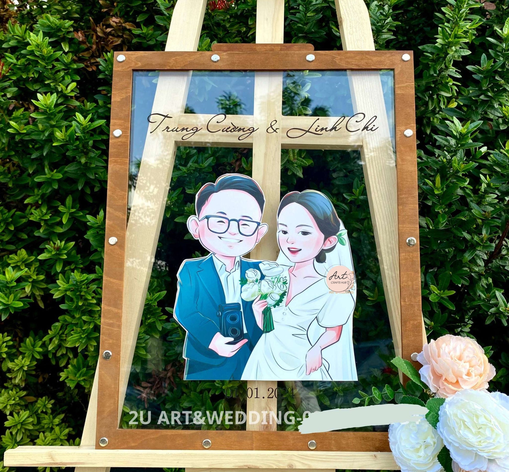 Wedding Guest Book Alternative, Personalized Wedding Guest Book Sign with Photo, Rectangle Guest Book Sign, Wedding Photo Guest Book Gift