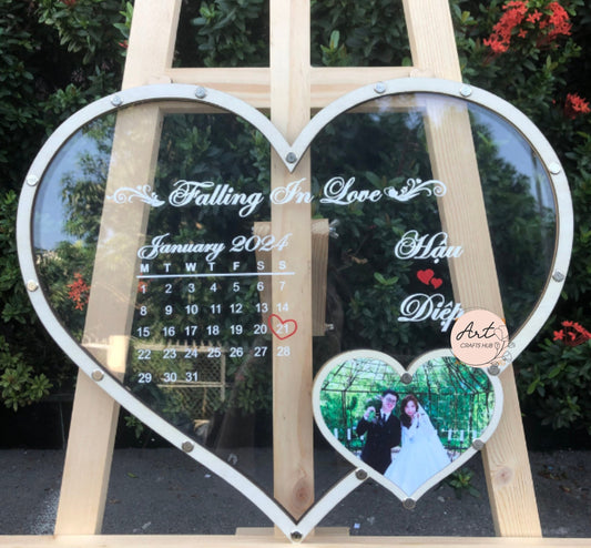 Wedding Guest Book, Custom Wedding Guest Book with Photo, Heart Wedding Guest Book, Guest Book Alternative to Traditional Wedding Decor