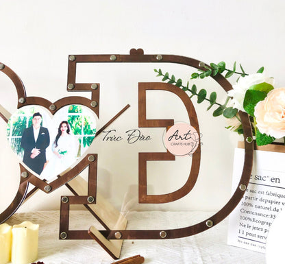 Guest Book Alternative Wedding, Wooden Name Sign Custom Letter a Guest Book Wedding, Custom Wedding Guest Book with Photo, Wedding Decor