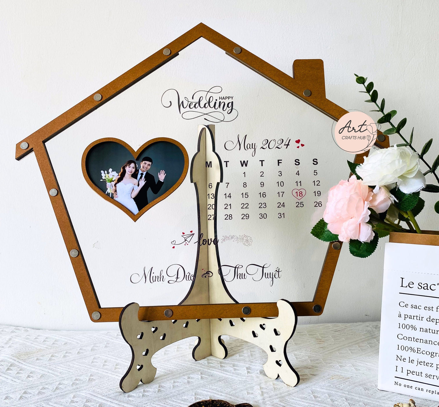 Up House Drop Box Wedding Guest Book, Wedding Guest Book Frame with Photo Opening, Photo Guestbook, Personalized Wedding Gift for Couple