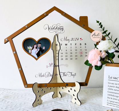 Up House Drop Box Wedding Guest Book, Wedding Guest Book Frame with Photo Opening, Photo Guestbook, Personalized Wedding Gift for Couple