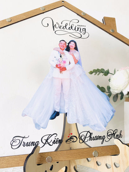 Up House Wedding Guest Book, Bride and Groom Photo Design as a Modern Alternative to Traditional Signature Books, Personalized Wedding Decor