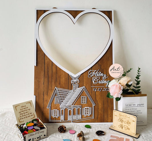 Up House With Balloons Wedding Guestbook Alternative, Custom Wedding Guestbook Sign in 3D Balloons, Personalized Wedding Gift, Wedding Decor