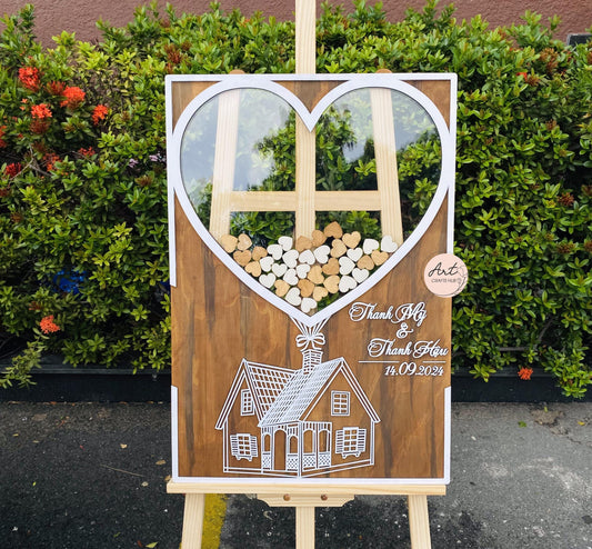 Up House Wedding With Hearts Guestbook Alternative, Up House Wedding Guest Book, Wedding Wooden Guest Book Sign, Wedding Guest Book Ideas