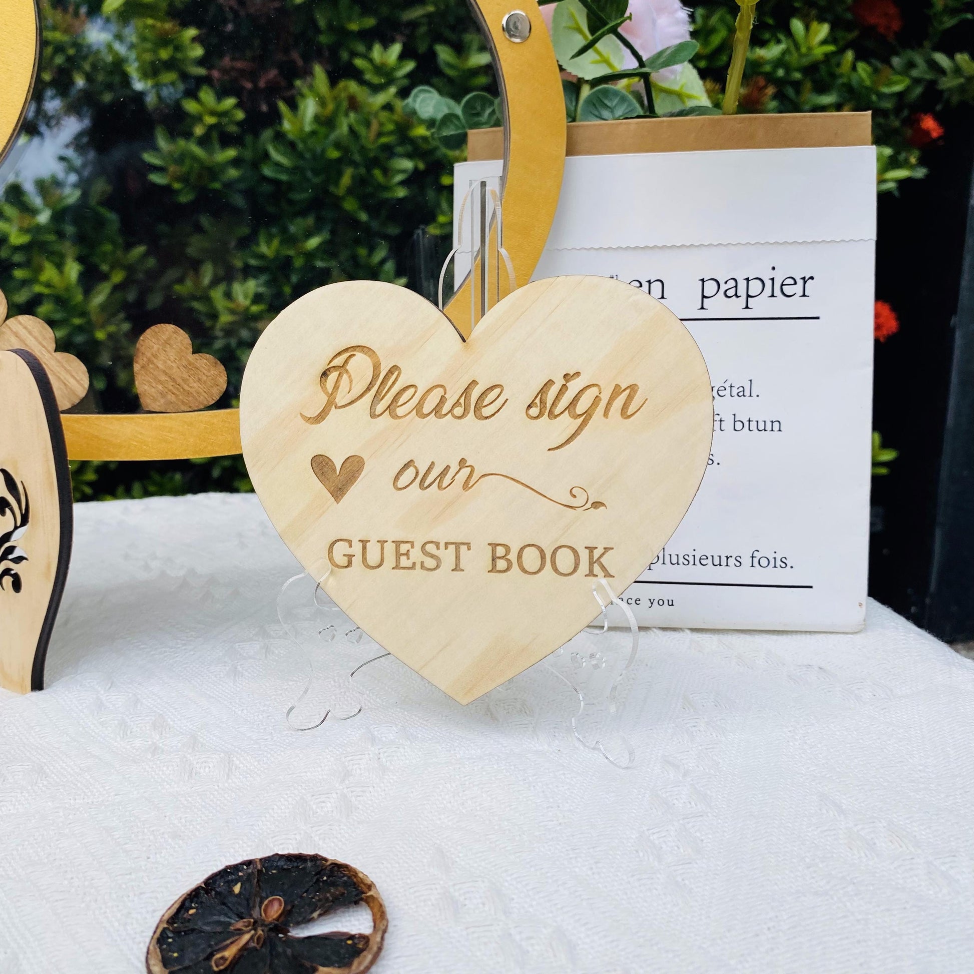 Double Heart Wedding Guest Book, Heart Shape Guest Book, Wedding Guest Book Alternative, Double Heart DropBox, Wedding Anniversary Gift