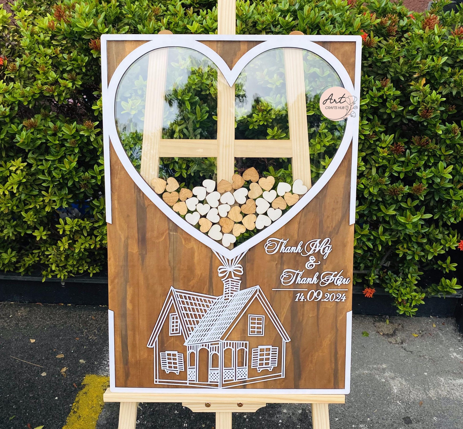 Up House Wedding With Hearts Guestbook Alternative, Up House Wedding Guest Book, Wedding Wooden Guest Book Sign, Wedding Guest Book Ideas