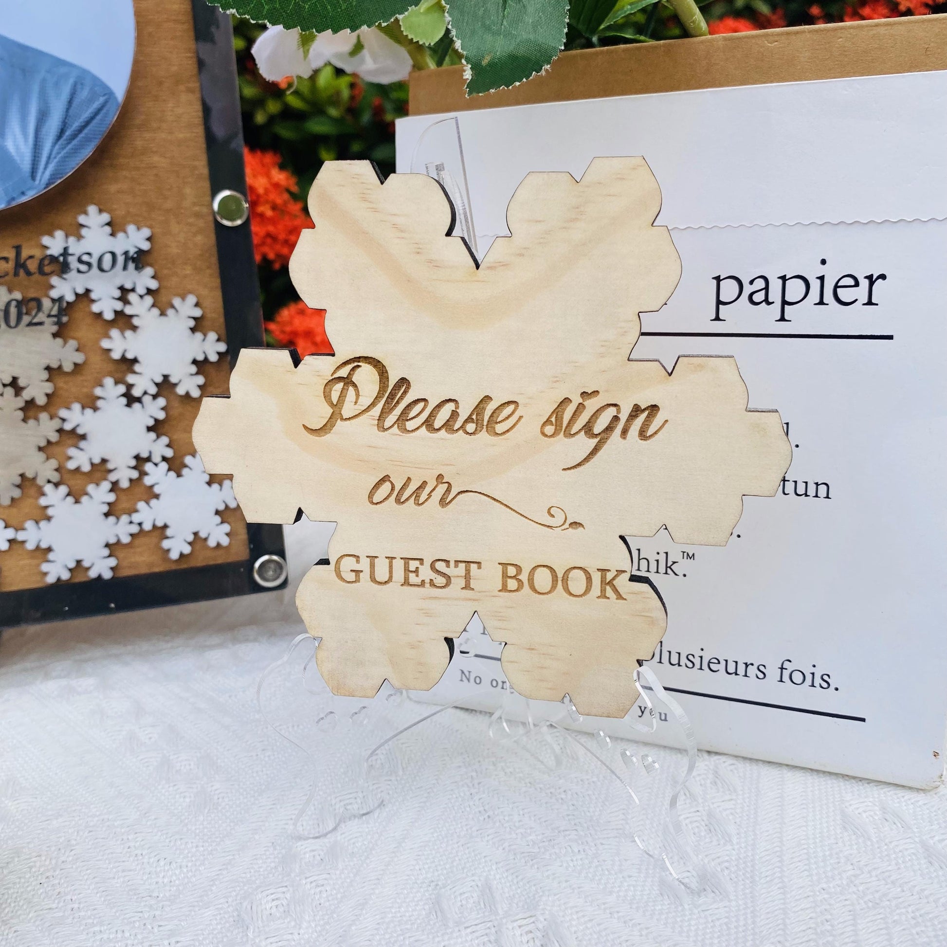 Cardinal Memorial Guest Book, Memorial Guest Book with Photo Frame, Funeral Guest Book Alternative, Celebration of Life Guest Book